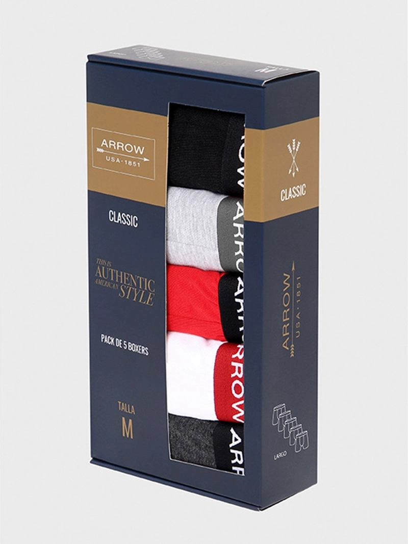 PACK 5 BÓXERS ALGODÓN HOMBRE ARROW MULTICOLOR BOD5013 - 7