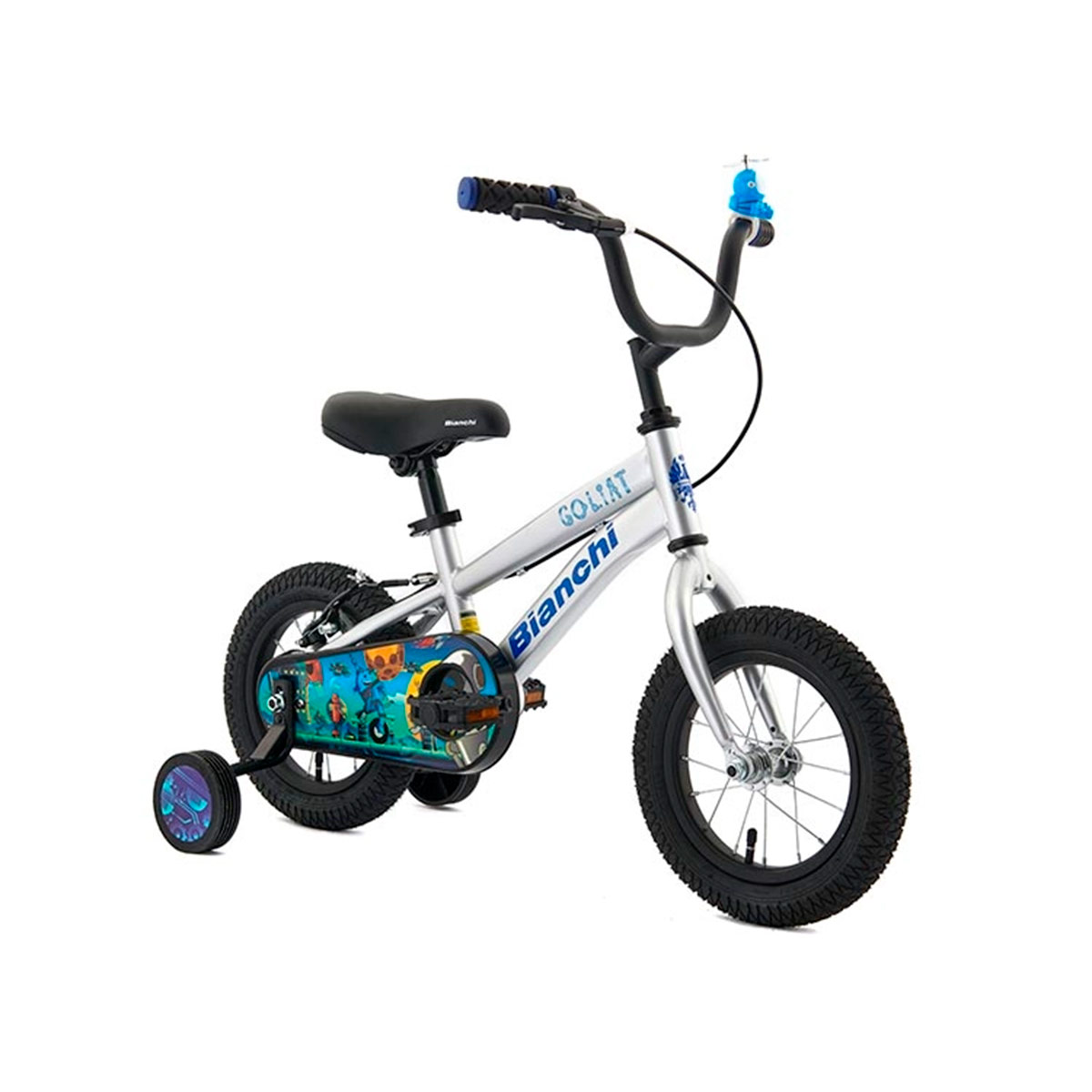 BICILETA INFANTIL BIANCHI GOLIAT PLATA METÁLICO ARO 12  - 2