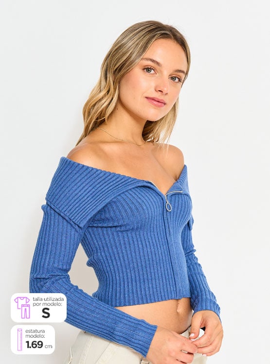SWEATER MANGA LARGA MUJER INDEX HOMBROS DESCUBIERTOS - 1