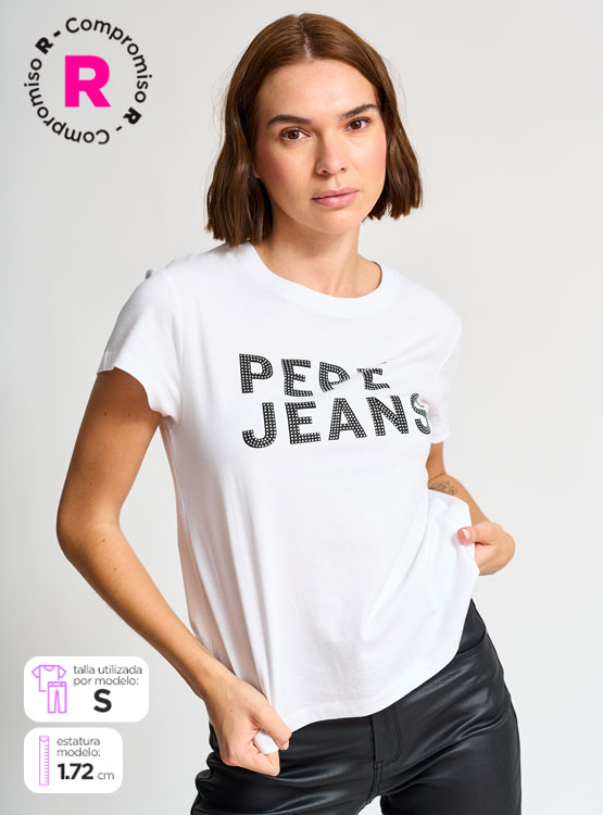 POLERA MANGA CORTA ALGODÓN MUJER PEPE JEANS GIO - 1