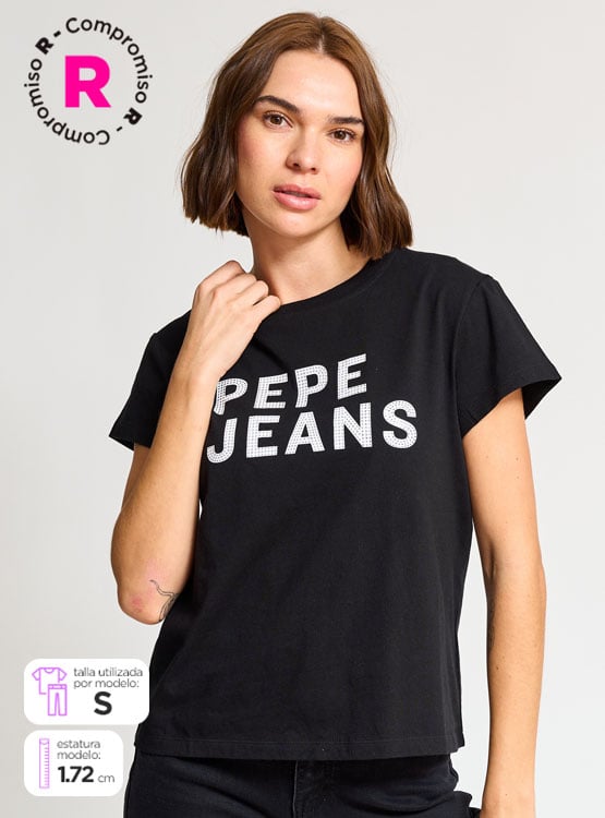 POLERA MANGA CORTA ALGODÓN MUJER PEPE JEANS GIO - 1