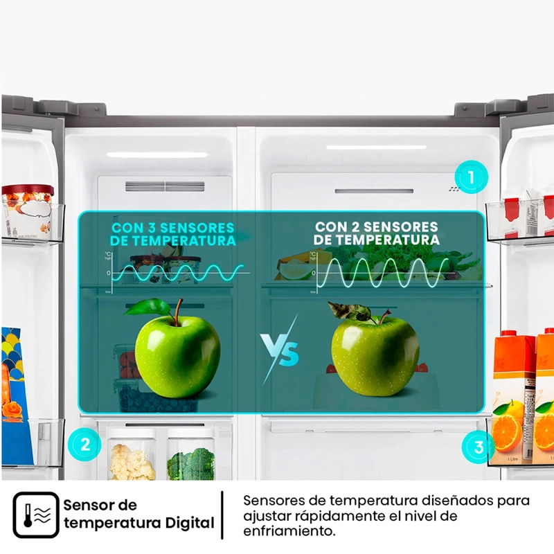 REFRIGERADOR SIDE BY SIDE HISENSE RS3P558NECF 531L NO FROST GRIS - 13