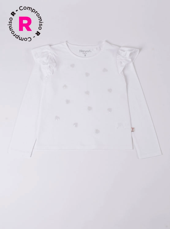 POLERA MANGA LARGA ALGODÓN NIÑA HARVEST LENTEJUELAS - 1