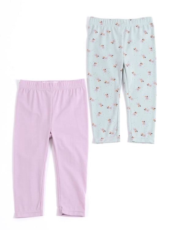PACK CALZAS NIÑA BABY HARVEST LISA Y ESTAMPADA - 2