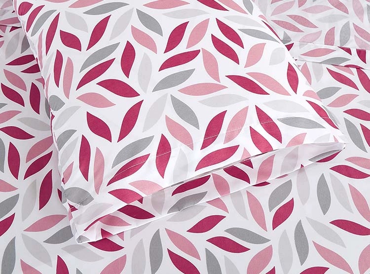 JUEGO DE SÁBANAS ANDES HOJA FRAMBUESA 1.5 PLAZAS FUCSIA - 2