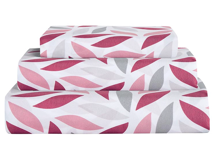 JUEGO DE SÁBANAS ANDES HOJA FRAMBUESA 1.5 PLAZAS FUCSIA - 3