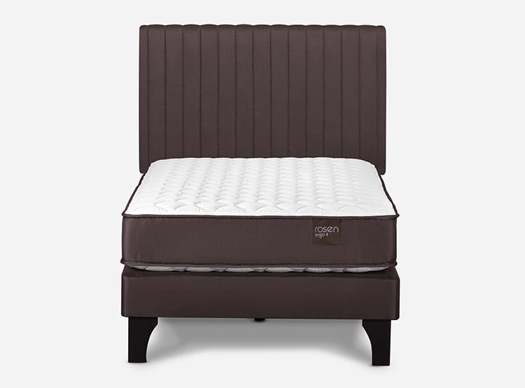 JUEGO DE DORMITORIO ROSEN CAMA EUROPEA ERGO T NEW 1 PLAZA + RESPALDO CHOCOLATE - 1