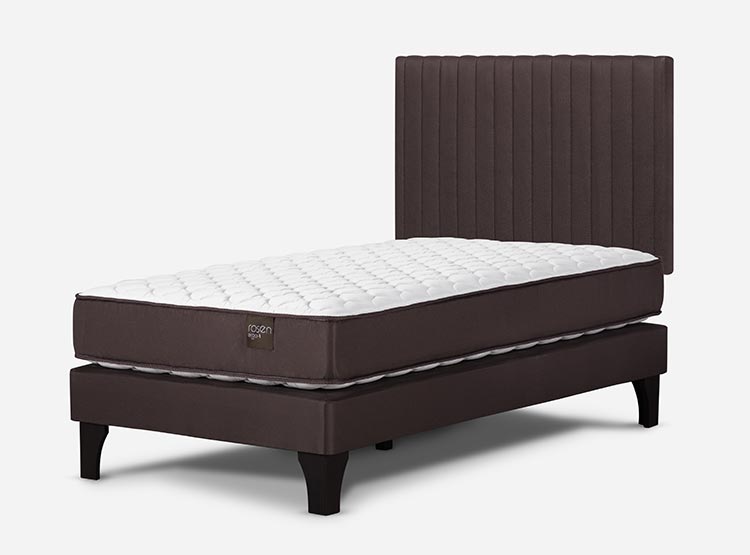 JUEGO DE DORMITORIO ROSEN CAMA EUROPEA ERGO T NEW 1 PLAZA + RESPALDO CHOCOLATE - 2