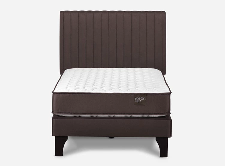 JUEGO DE DORMITORIO ROSEN CAMA EUROPEA ERGO T NEW 1.5 PLAZAS + RESPALDO LUCIO - 1