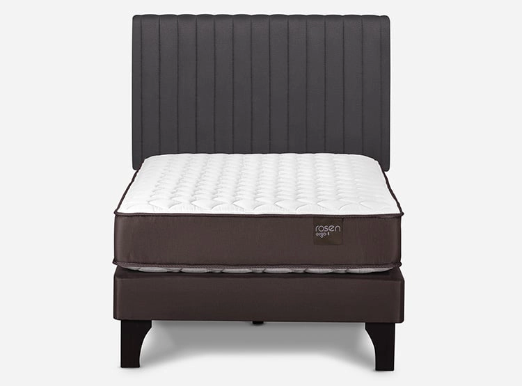 JUEGO DE DORMITORIO ROSEN CAMA EUROPEA ERGO T NEW 1.5 PLAZAS + RESPALDO LUCIO - 1