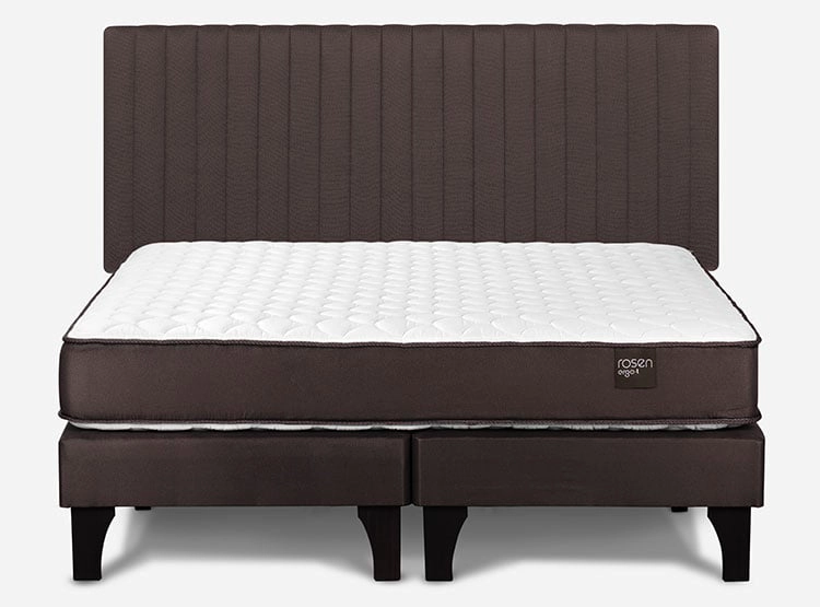 JUEGO DE DORMITORIO ROSEN CAMA EUROPEA ERGO T NEW BD 2 PLAZAS + RESPALDO LUCIO - 1