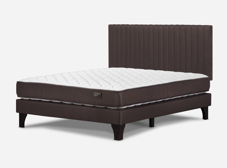JUEGO DE DORMITORIO ROSEN CAMA EUROPEA ERGO T NEW 2 PLAZAS B/N + RESPALDO LUCIO CHOCOLATE - 2