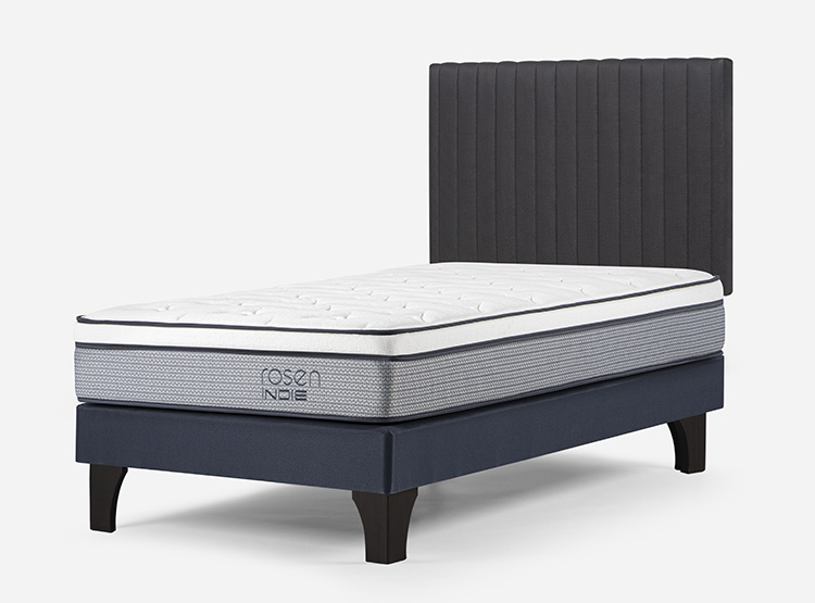 JUEGO DE DORMITORIO ROSEN CAMA EUROPEA INDIE 1.5 PLAZAS + RESPALDO LUCIO GRAFITO - 3