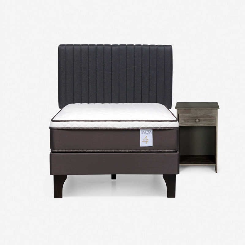 JUEGO DE DORMITORIO ROSEN CAMA EUROPEA NS4 PLUS 1 PLAZA + SET LUCIO GRAFITO - 1