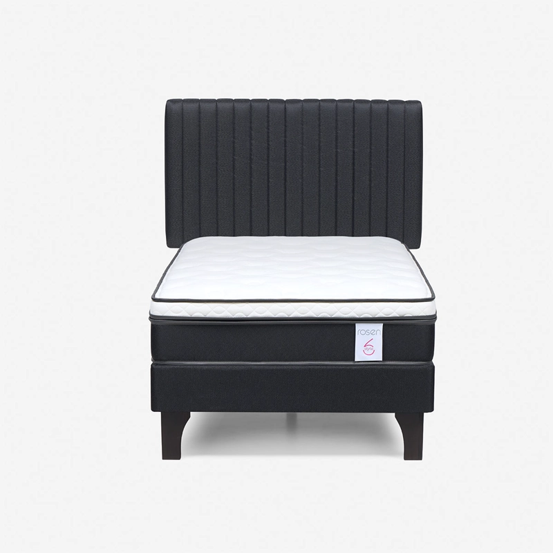 JUEGO DE DORMITORIO ROSEN CAMA EUROPEA NEW STYLE 6 1 PLAZA + RESPALDO LUCIO GRAFITO - 1