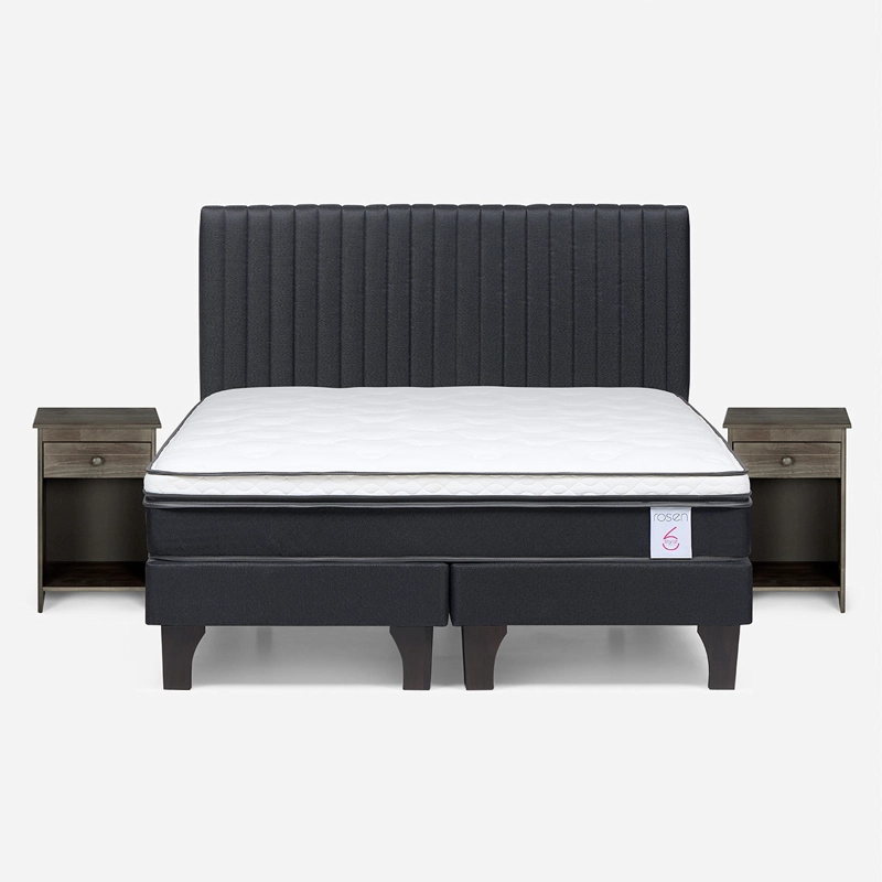JUEGO DE DORMITORIO ROSEN CAMA EUROPEA NEW STYLE 6 BD 2 PLAZAS + SET LUCIO GRAFITO - 1