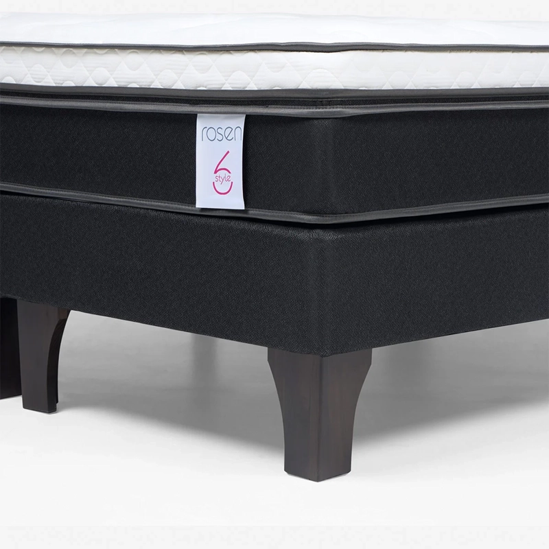 JUEGO DE DORMITORIO ROSEN CAMA EUROPEA NEW STYLE 6 2 PLAZAS B/N + RESPALDO LUCIO GRAFITO - 5