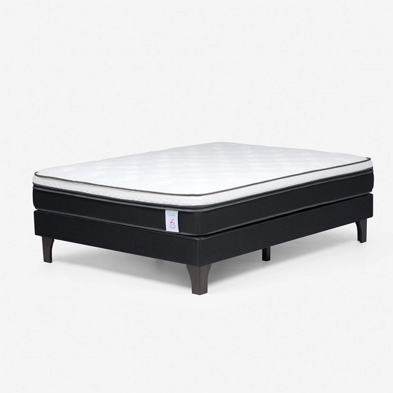 JUEGO DE DORMITORIO ROSEN CAMA EUROPEA NEW STYLE 6 2 PLAZAS B/N + RESPALDO LUCIO GRAFITO - 7