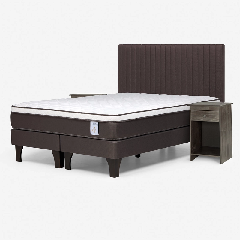 JUEGO DE DORMITORIO ROSEN CAMA EUROPEA NS4 PLUS 2 PLAZAS B/D + SET LUCIO CHOCOLATE - 2