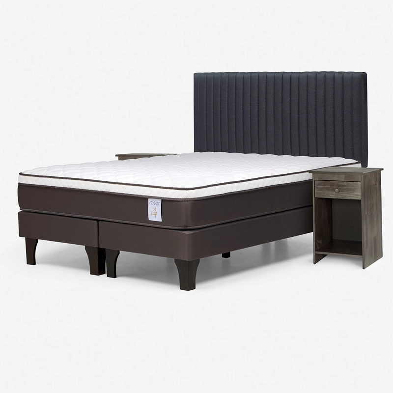 JUEGO DE DORMITORIO ROSEN CAMA EUROPEA NEW STYLE 4 PLUS 2 PLAZAS + SET LUCIO GRAFITO - 2