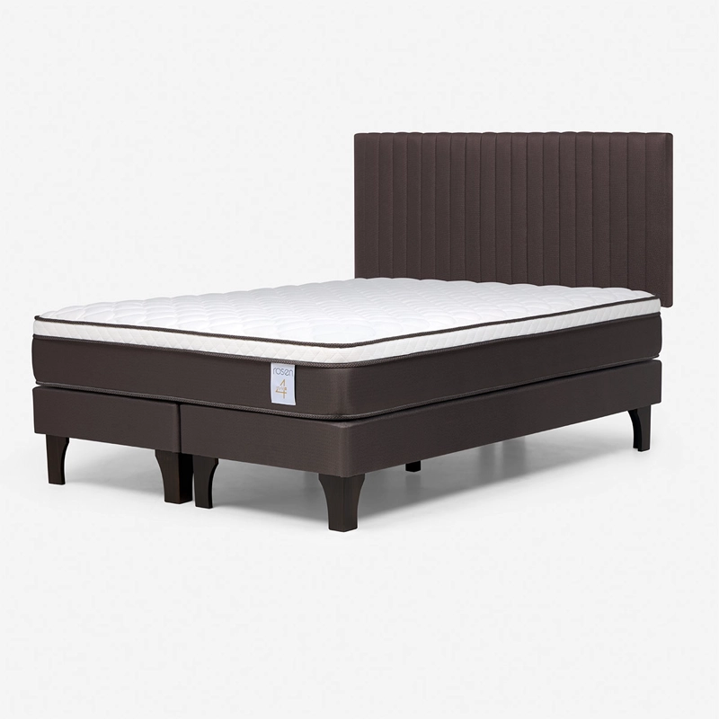 JUEGO DE DORMITORIO ROSEN CAMA EUROPEA NS4 PLUS 2 PLAZAS B/D + RESPALDO CHOCOLATE - 2