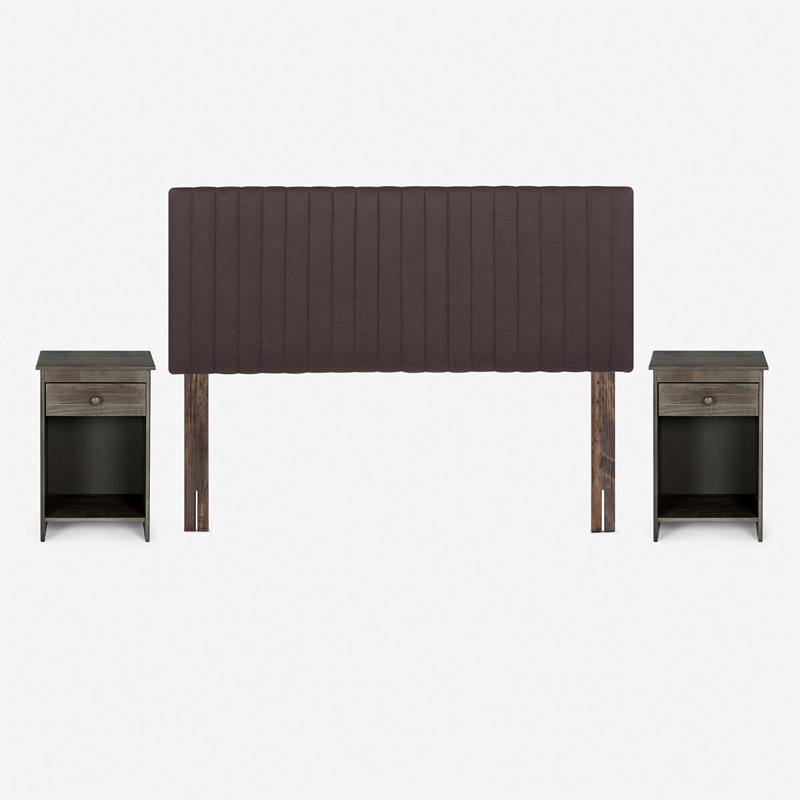 JUEGO DE DORMITORIO ROSEN CAMA EUROPEA NS4 PLUS 2 PLAZAS B/N + SET CHOCOLATE - 3
