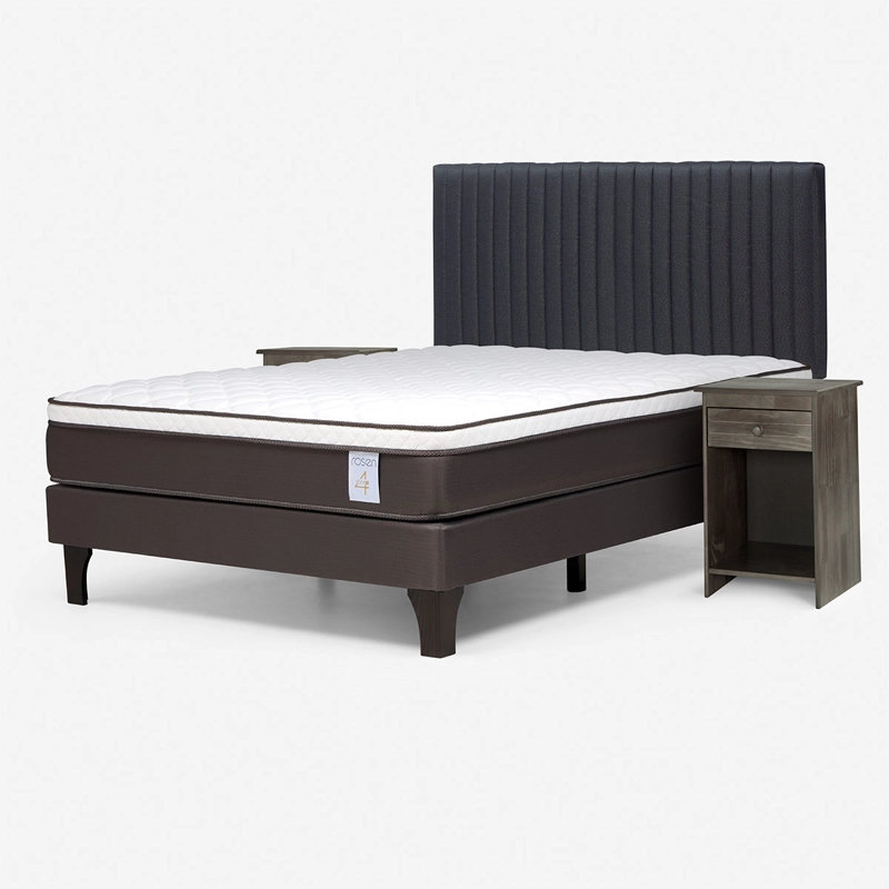 JUEGO DE DORMITORIO ROSEN CAMA EUROPEA NS4 PLUS 2 PLAZAS B/N + SET GRAFITO - 2