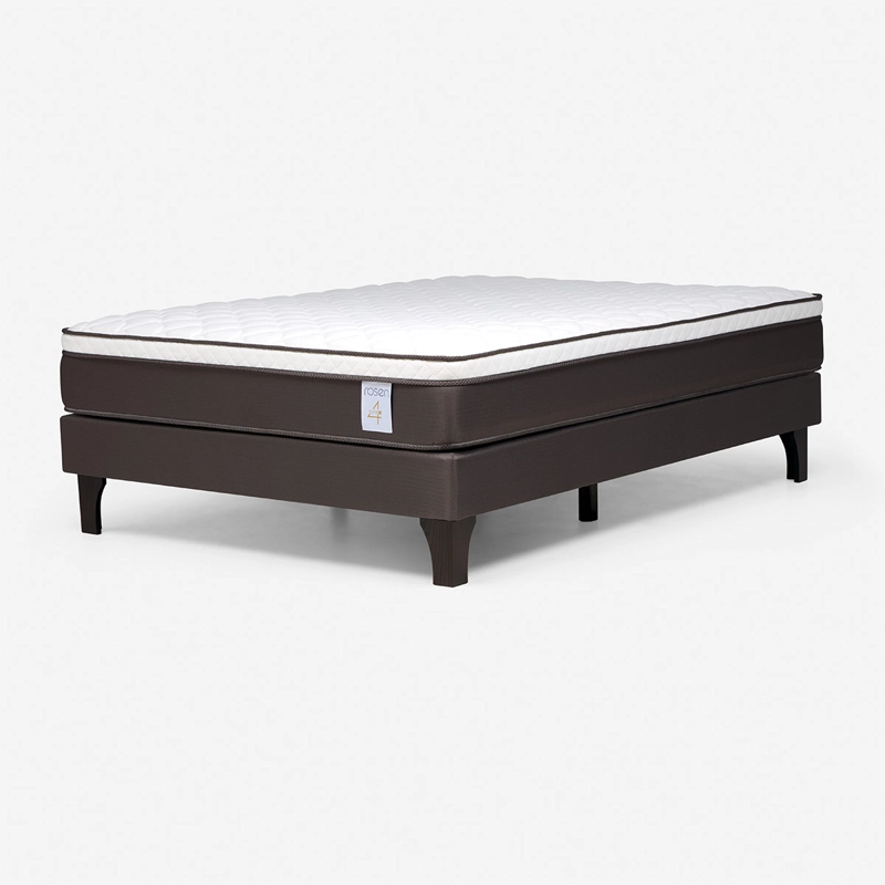 JUEGO DE DORMITORIO ROSEN CAMA EUROPEA NS4 PLUS 2 PLAZAS B/N + RESPALDO CHOCOLATE - 7