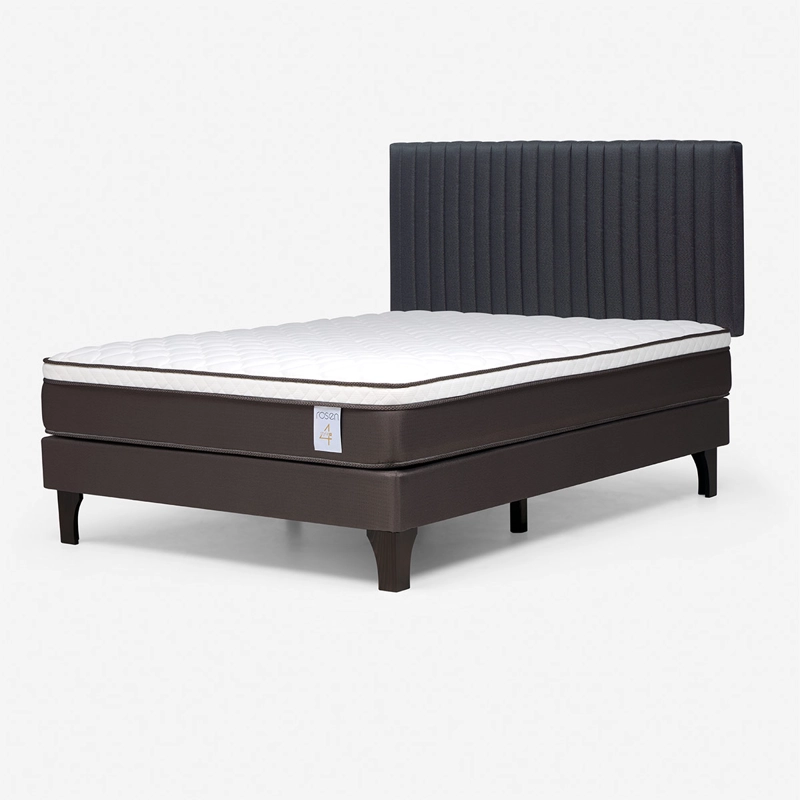 JUEGO DE DORMITORIO ROSEN CAMA EUROPEA NS4 PLUS 2 PLAZAS B/N + RESPALDO GRAFITO - 2
