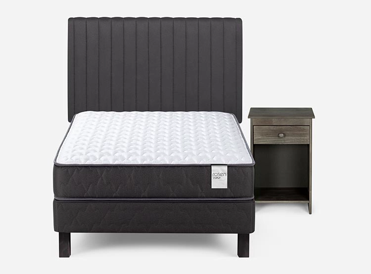 JUEGO DE DORMITORIO ROSEN CAMA EUROPEA WAVE 1 PLAZA + SET LUCIO GRAFITO - 1