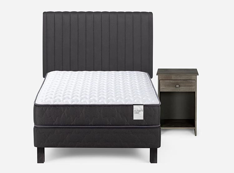 JUEGO DE DORMITORIO ROSEN CAMA EUROPEA WAVE 1.5 PLAZAS + SET LUCIO GRAFITO - 1