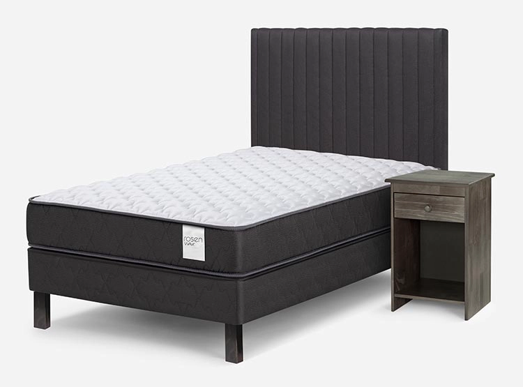JUEGO DE DORMITORIO ROSEN CAMA EUROPEA WAVE 1.5 PLAZAS + SET LUCIO GRAFITO - 2