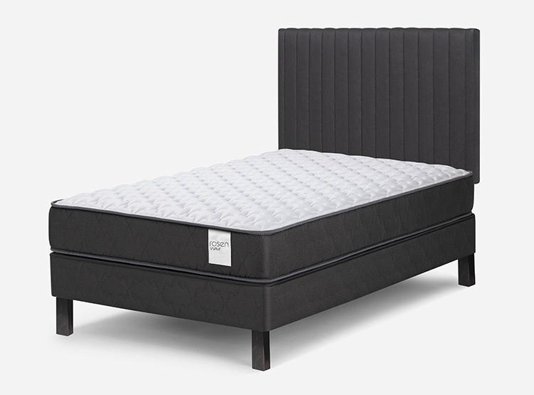 JUEGO DE DORMITORIO ROSEN CAMA EUROPEA WAVE 1.5 PLAZAS + RESPALDO LUCIO GRAFITO - 3