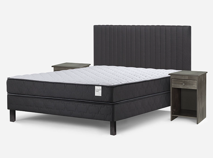JUEGO DE DORMITORIO ROSEN CAMA EUROPEA WAVE 2 PLAZAS B/N + SET LUCIO GRAFITO - 2