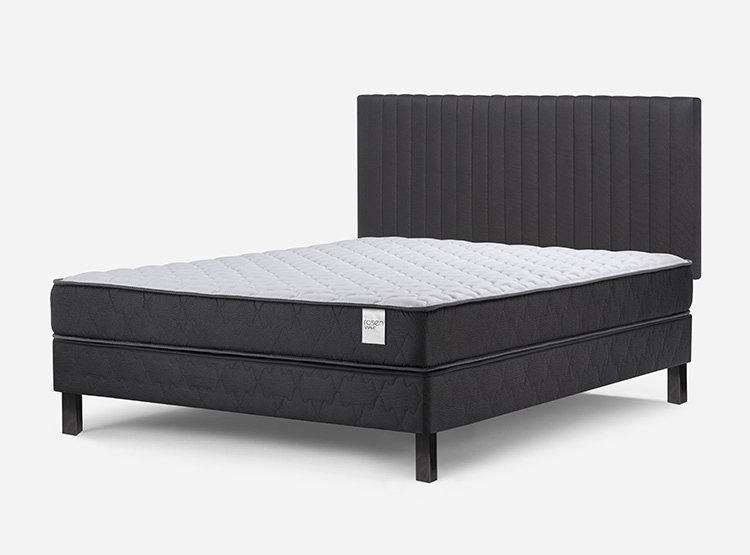 JUEGO DE DORMITORIO ROSEN CAMA EUROPEA WAVE 2 PLAZAS B/N + RESPALDO LUCIO GRAFITO - 3