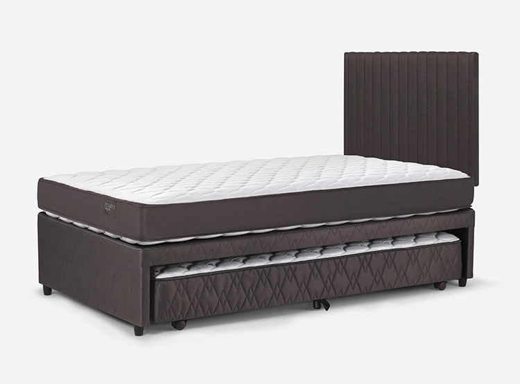 JUEGO DE DORMITORIO ROSEN CAMA NIDO ERGO T NEW 1.5 PLAZAS + RESPALDO LUCIO CHOCOLATE - 3