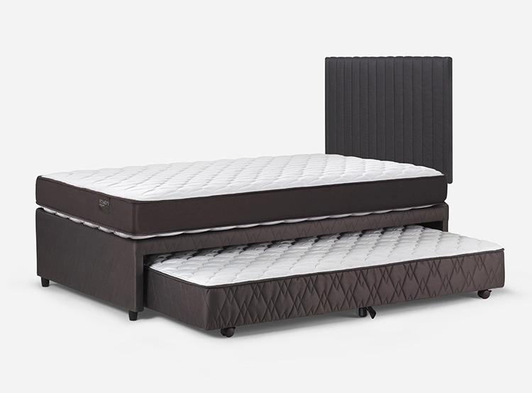 JUEGO DE DORMITORIO ROSEN CAMA NIDO ERGO T NEW 1.5 PLAZAS + RESPALDO LUCIO GRAFITO - 6