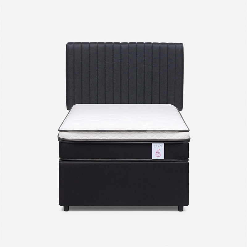 JUEGO DE DORMITORIO ROSEN CAMA NIDO NEW STYLE 6 1.5 PLAZAS + RESPALDO LUCIO GRAFITO - 1