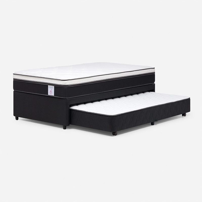 JUEGO DE DORMITORIO ROSEN CAMA NIDO NEW STYLE 6 1.5 PLAZAS + RESPALDO LUCIO GRAFITO - 3