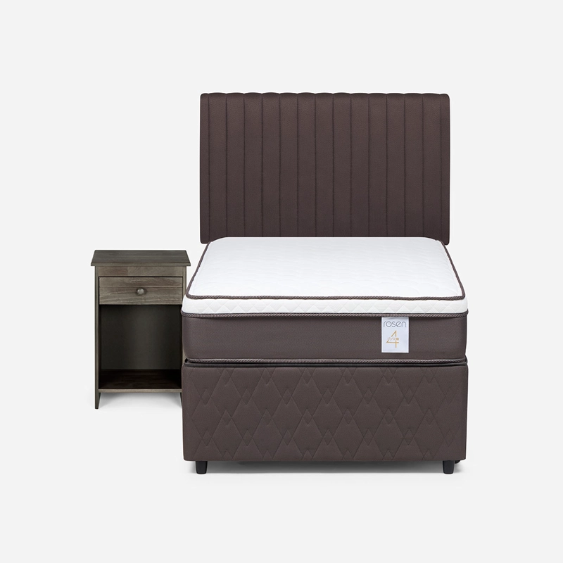 JUEGO DE DORMITORIO ROSEN CAMA NIDO NS4 PLUS 1.5 PLAZAS + SET LUCIO CHOCOLATE - 1