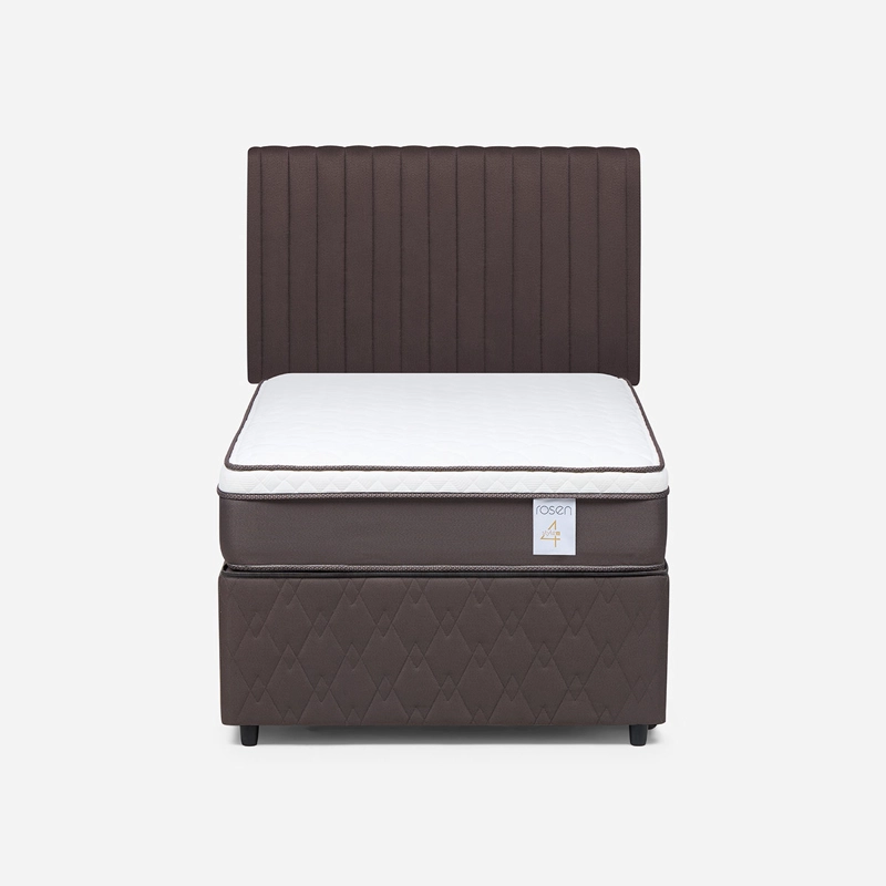 JUEGO DE DORMITORIO ROSEN CAMA NIDO NS4 PLUS 1.5 PLAZAS + RESPALDO LUCIO CHOCOLATE - 1
