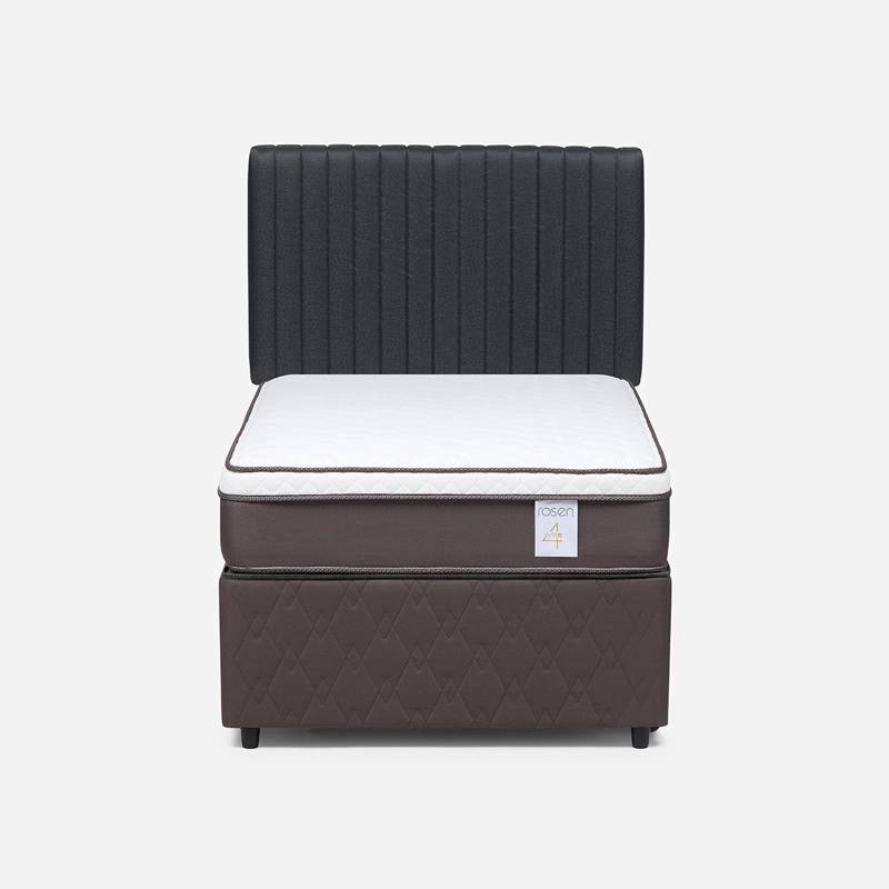 JUEGO DE DORMITORIO ROSEN CAMA NIDO NS4 PLUS 1.5 PLAZAS + RESPALDO LUCIO GRAFITO - 1