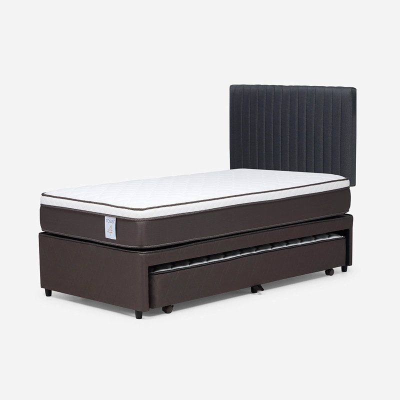 JUEGO DE DORMITORIO ROSEN CAMA NIDO NS4 PLUS 1.5 PLAZAS + RESPALDO LUCIO GRAFITO - 2