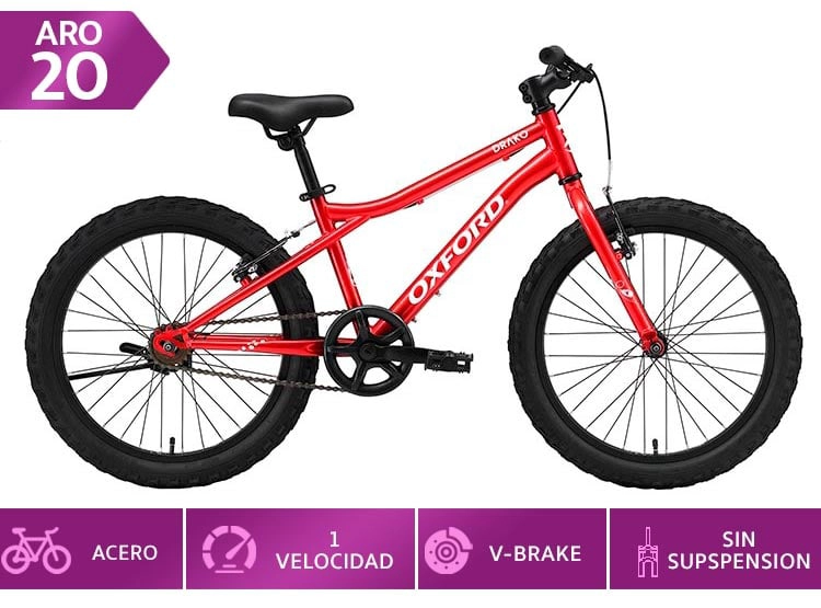 BICICLETA INFANTIL OXFORD DRAKO ROJO ARO 20 - 1