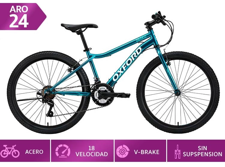 BICICLETA INFANTIL OXFORD DRAKO PETRÓLEO ARO 24 - 1