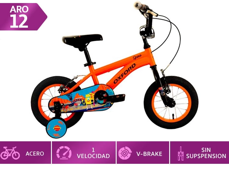 BICICLETA INFANTIL OXFORD SPINE NARANJA ARO 12 - 1
