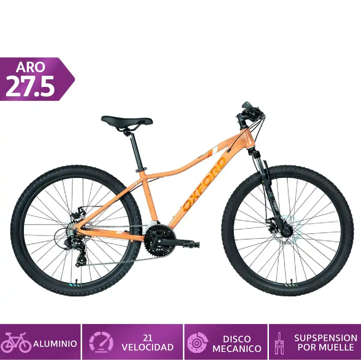 BICICLETA URBANA OXFORD VENUS 1 DAMASCO TALLA M ARO 27.5 - 1