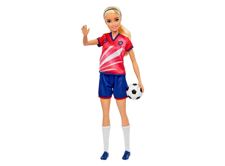 BARBIE MUÑECA PROFESIONES JUGADORA DE FÚTBOL CON PLAYERA ROJA - 5