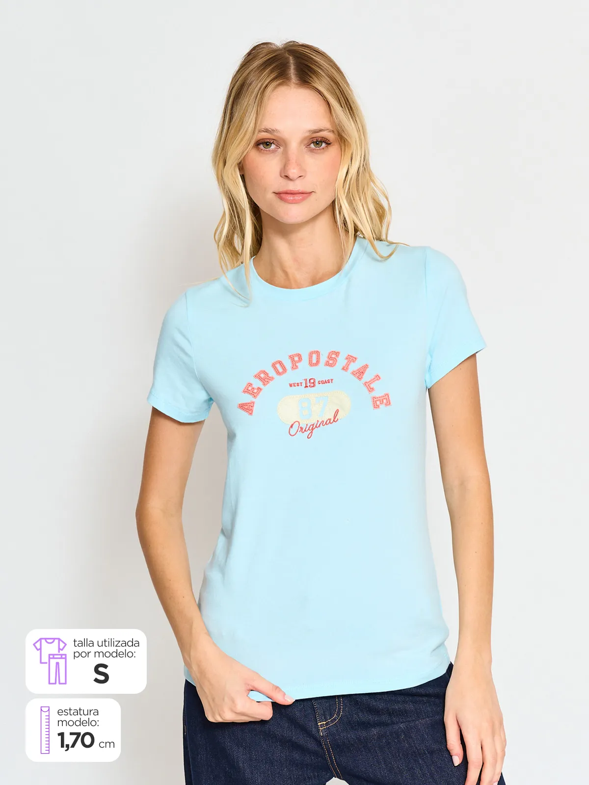 POLERA MANGA CORTA ALGODÓN MUJER AEROPOSTALE KYLIE - 1