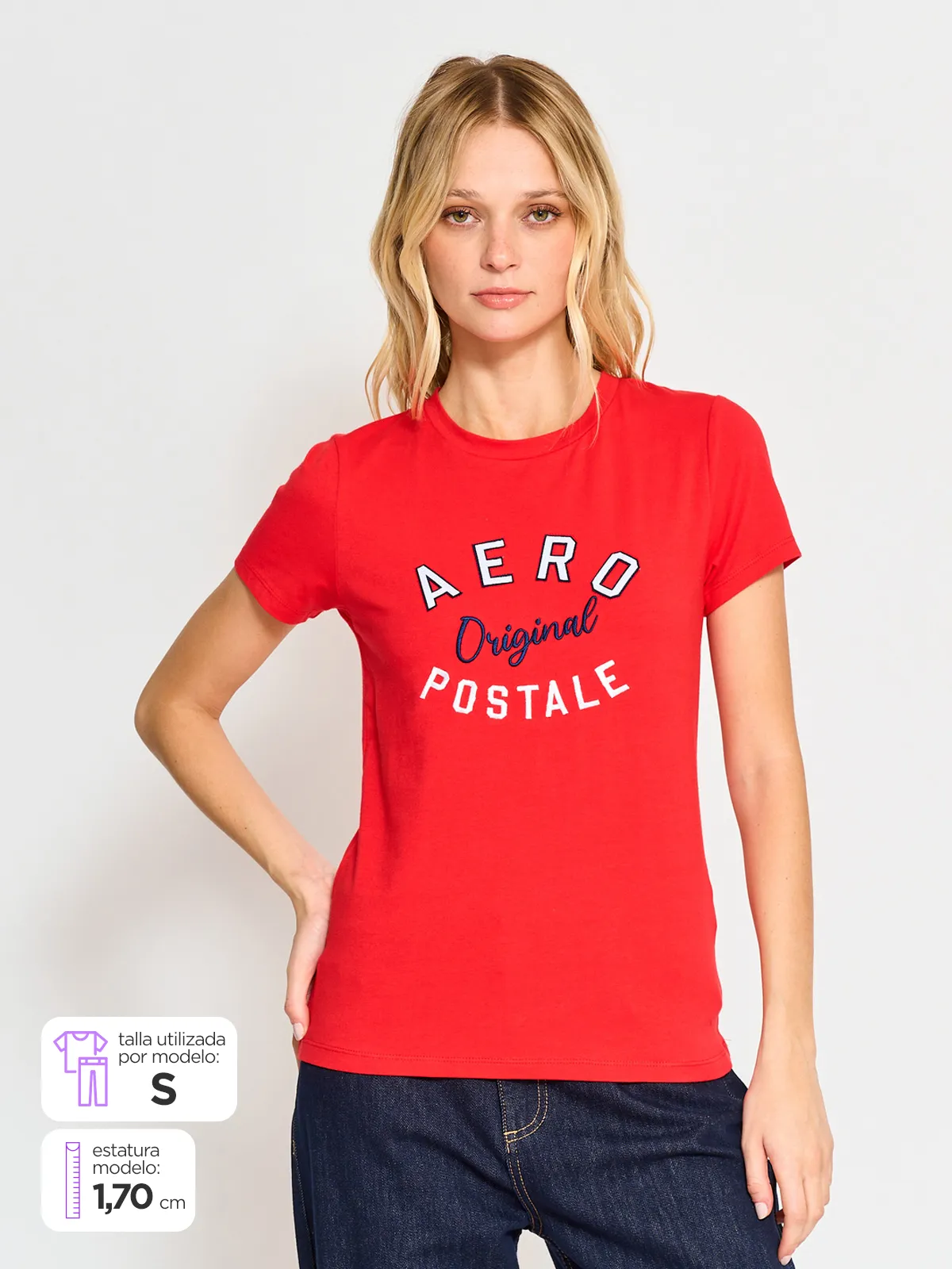POLERA MANGA CORTA ALGODÓN MUJER AEROPOSTALE KYLIE - 1